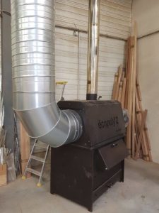 Chauffage d'atelier avec réseau de gaine